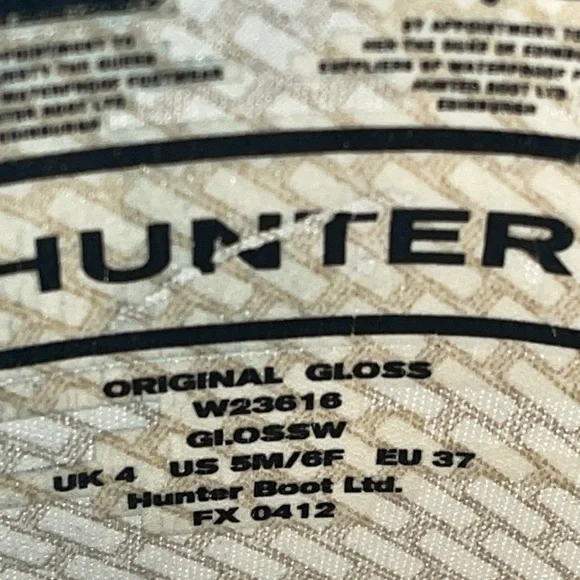 Hunter Women’s Original Adjustable Gloss Rain Boot Sz 6 - Picture 10 of 10